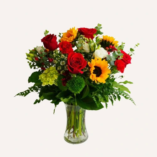 Bouquet Rond Compact Coup de Foudre - Romantisme & Tendresse - Montréal