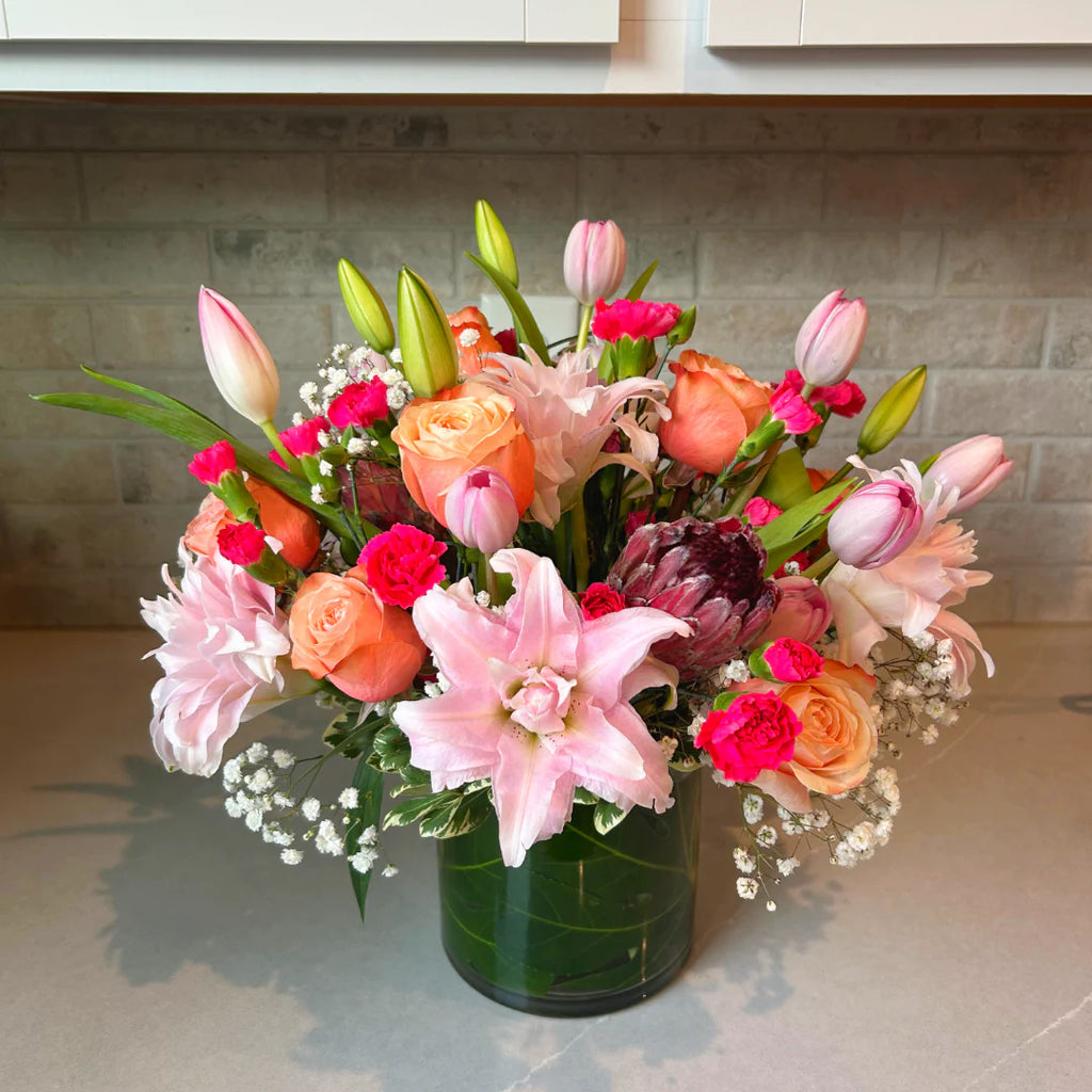 Bouquet Rond Compact Fraîcheur - Remerciement & Tendresse - Montréal