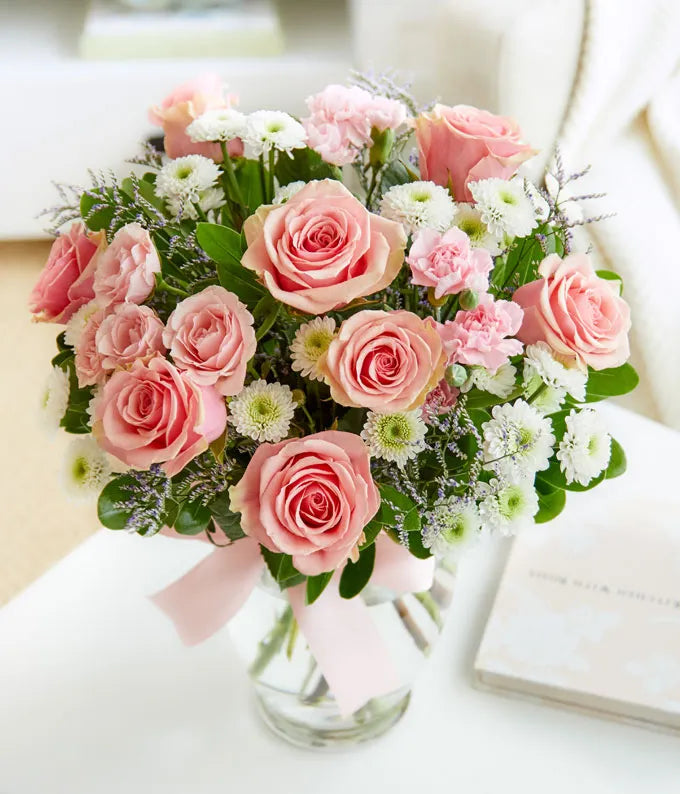 12 Pink Roses